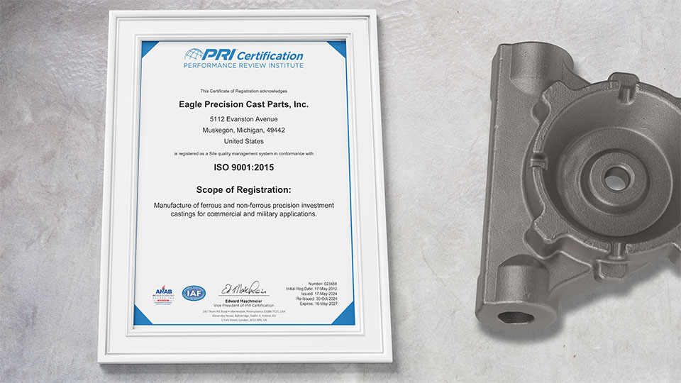ISO certified investment casting foundry: Eagle Precision Cast Parts