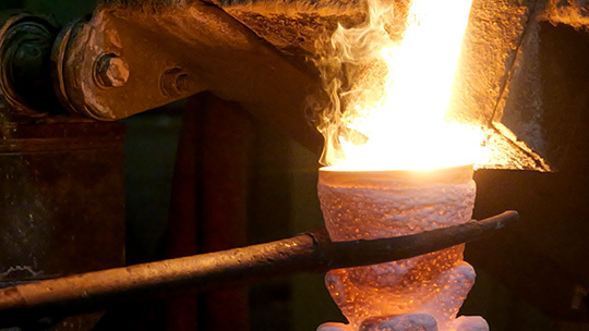 Investment casting at Eagle Precision: pouring