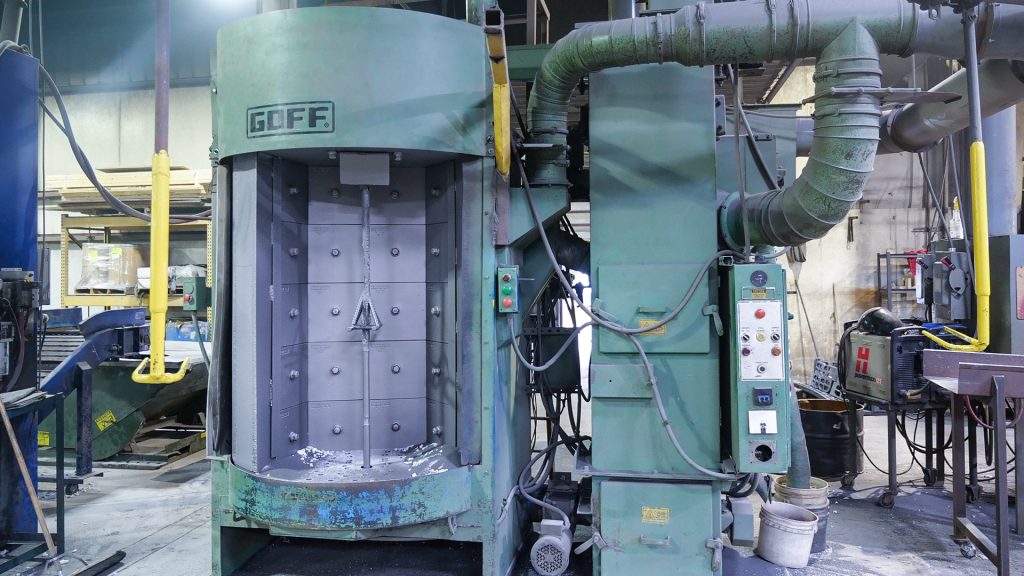 Finishing: spin blast machine